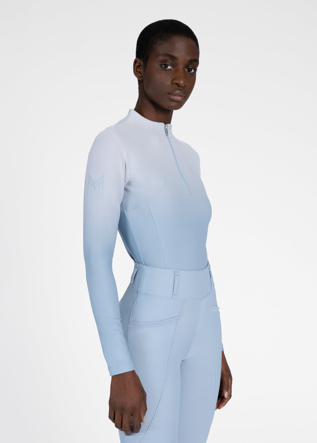 Ombré Long Sleeve Base Layer - Aqua