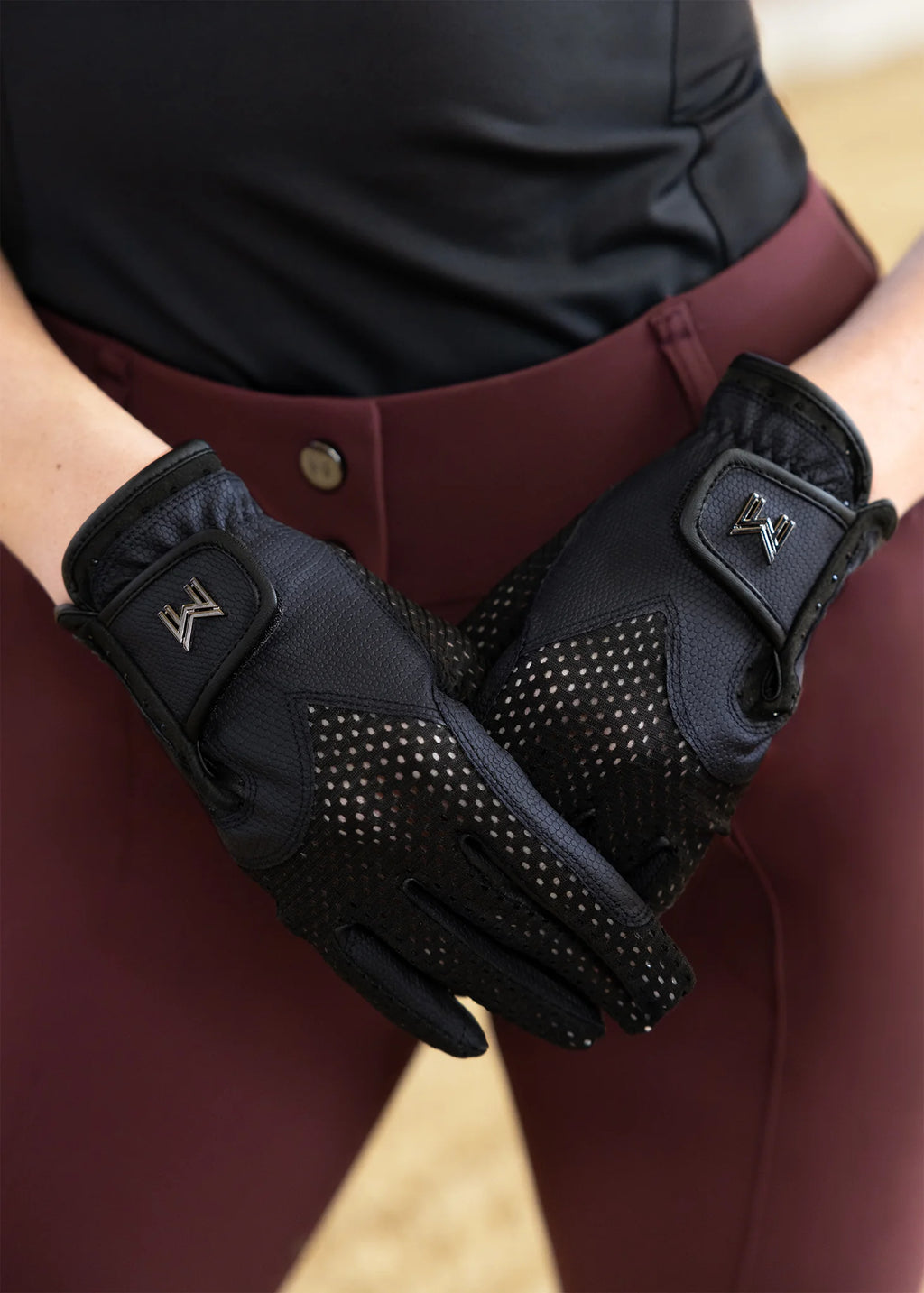 Ava Riding Gloves - Navy/Black