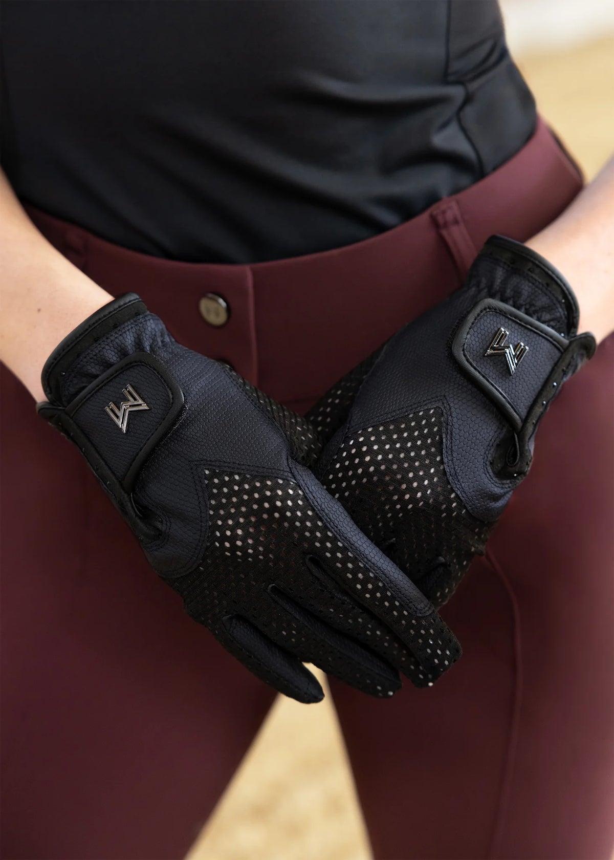 Ava Riding Gloves - Navy/Black