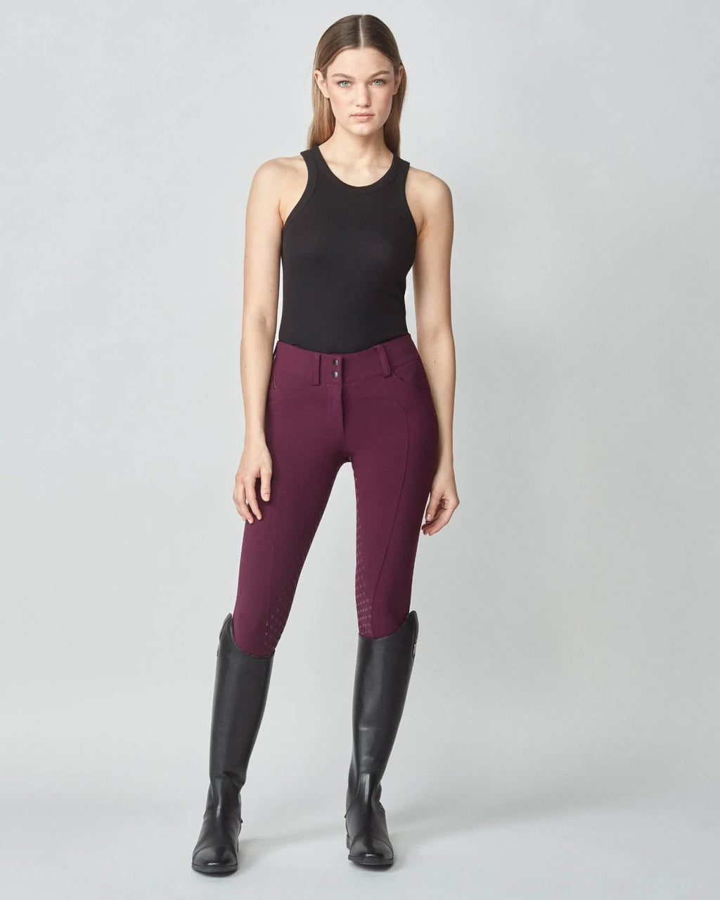 Compression Performance Riding Breeches - Burgundy