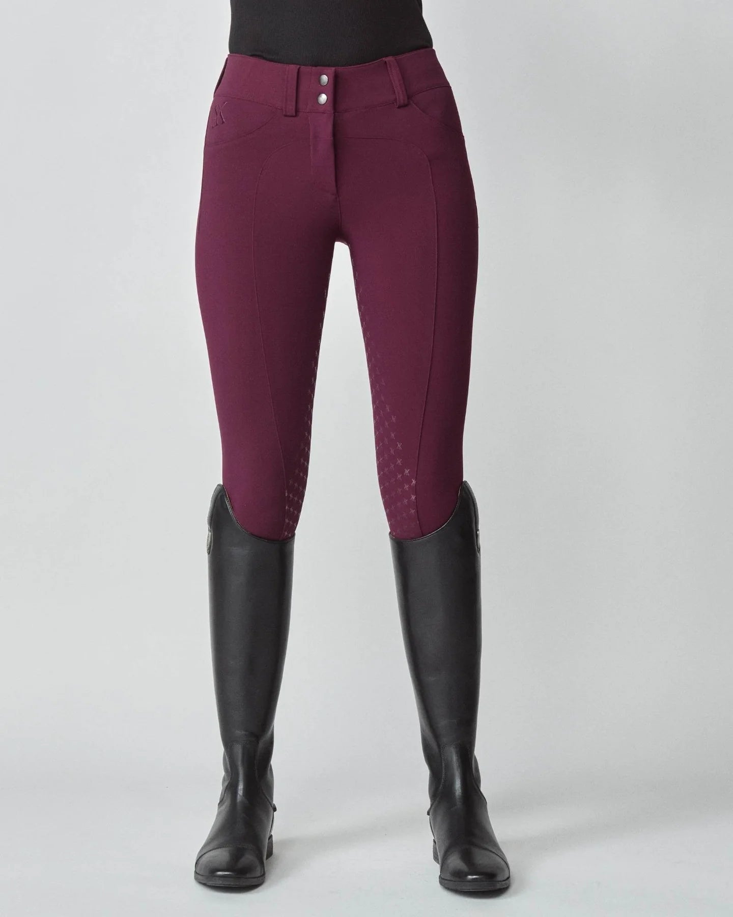 Compression Performance Riding Breeches - Burgundy