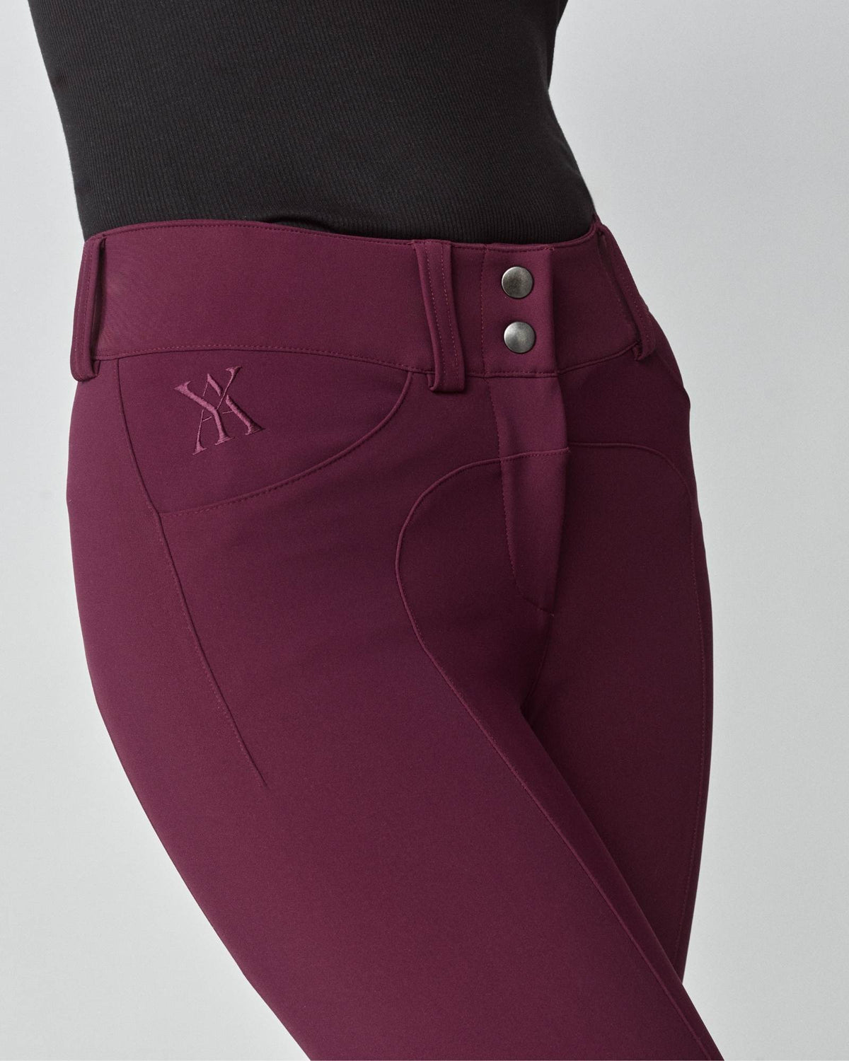 Compression Performance Riding Breeches - Burgundy