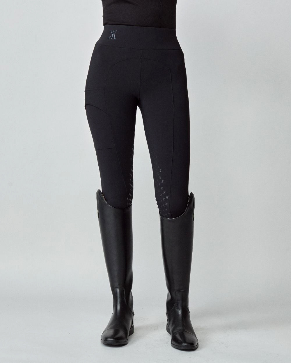 Compression Pull-On Riding Breeches - Black