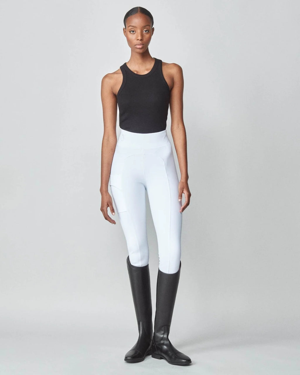 Compression Pull-On Riding Breeches - White