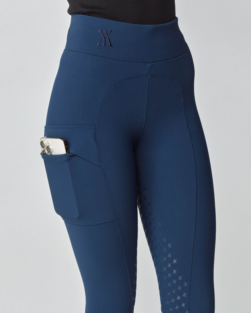 Compression Pull-On Riding Breeches - Navy