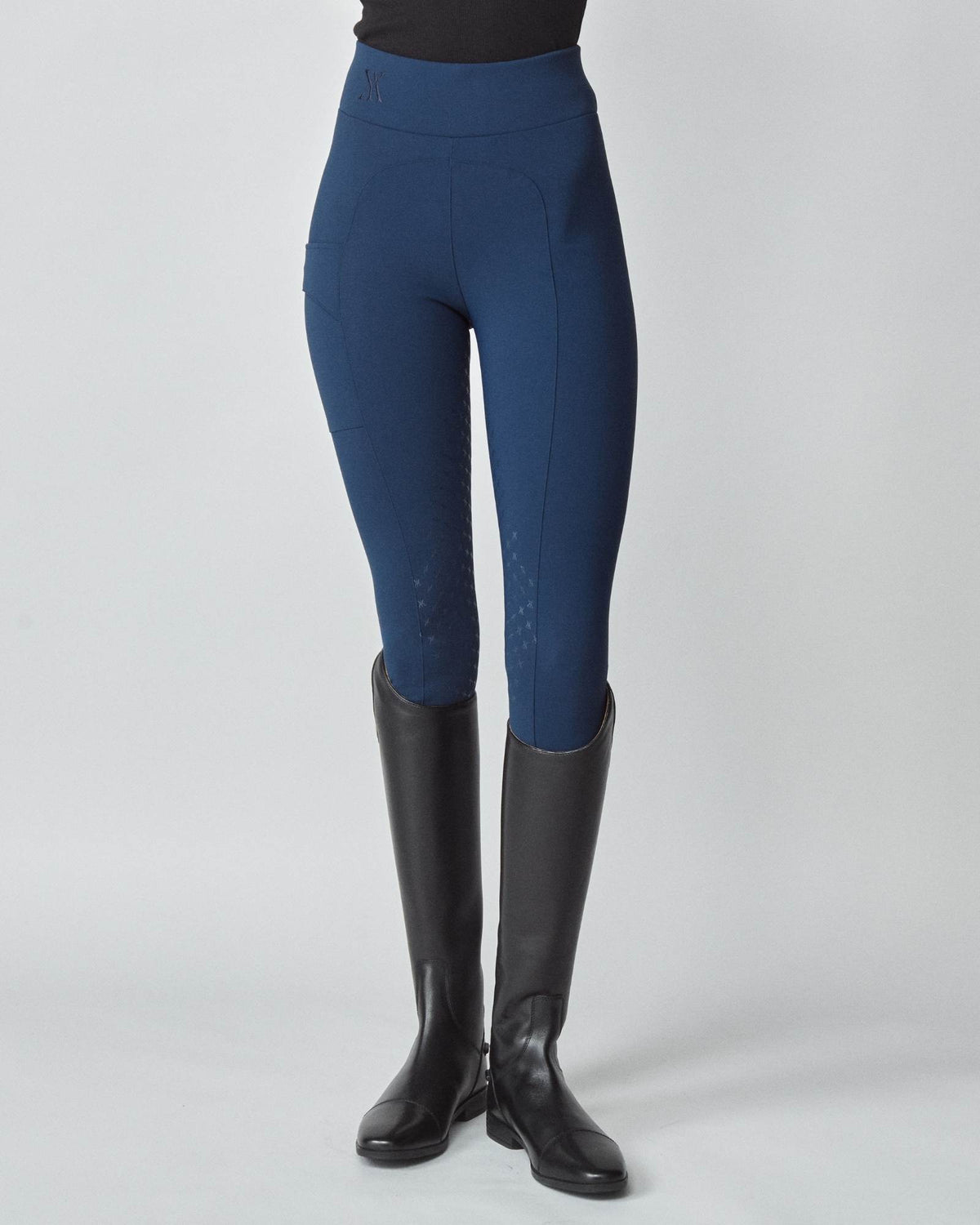 Compression Pull-On Riding Breeches - Navy